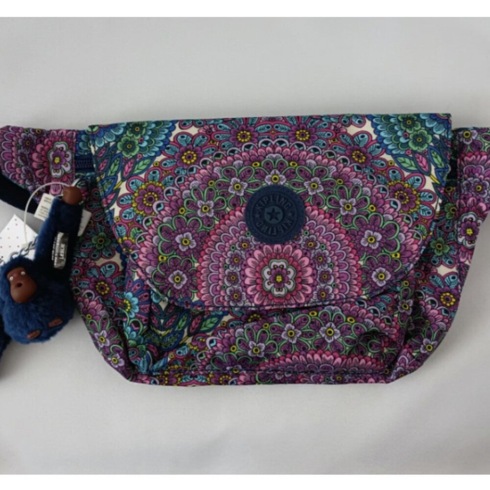 Brand New RARE Kipling Arvin Convertible Waist/Sling Bag–Sunshine Happy Purple